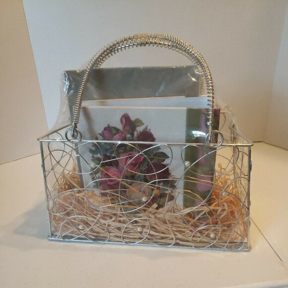 New Silver Purse Gift Set Photo Album Note Cards Writing Paper Photo Frame - Picture 2 of 2